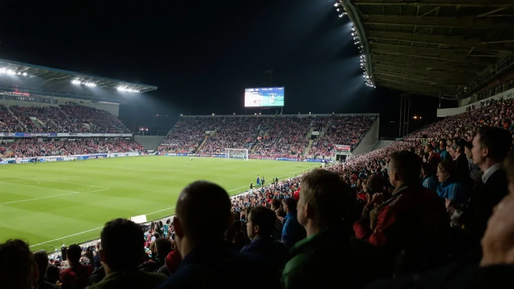 体育场夜晚与球迷氛围